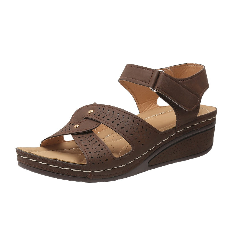 Women's Plus Size Comfortable Wedge Sandals - Stylish Summer Casual Shoes for Outdoor Walking & Beach Vacations