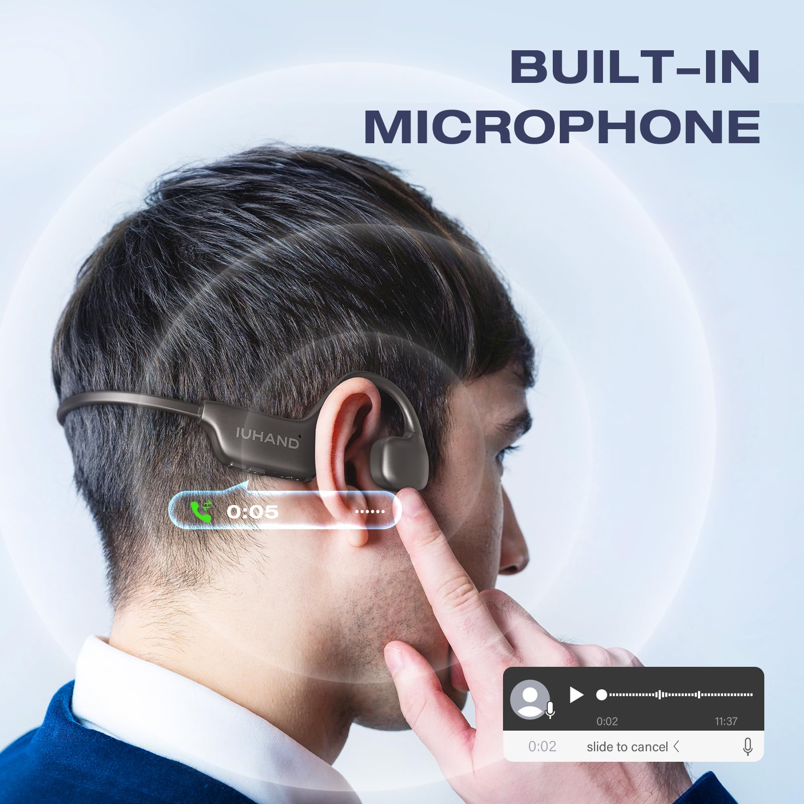 Bone Conduction Headphones Bluetooth 5.0 - IPX6 Waterproof Wireless Sport Headset with Open-Ear Design, Ultra Lightweight for Running, Cycling, Gym Workouts - Perfect for Outdoor Activities & Fitness Enthusiasts