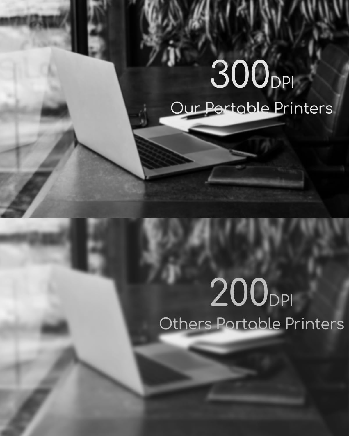 Wireless Bluetooth Thermal Printer - Portable Inkless Mobile Printer for Travel, Phone & Laptop - Compatible with 8.5x11