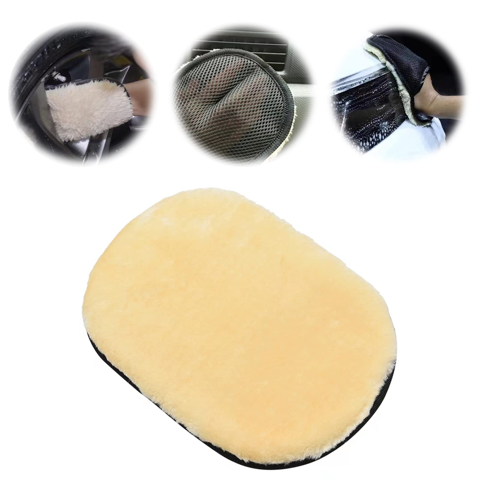 Premium Lambswool Car Wash Mitt - Ultra Soft & Scratch-Free for Safe Vehicle Washing, Waxing & Buffing | Gentle on Paintwork | Ideal for Hand Washing Cars, Detailing & Auto Care Enthusiasts