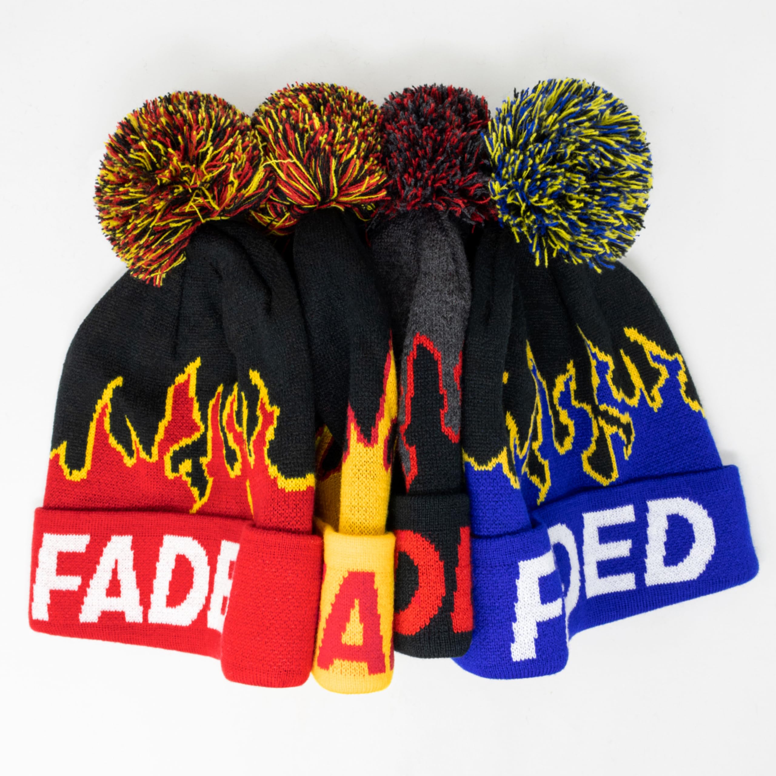 Skully Pom Pom Knit Hats - Winter Warm Beanie for Men & Women | Colorful Outdoor Fun Design | Perfect for Skiing, Snowboarding & Casual Winter Fashion