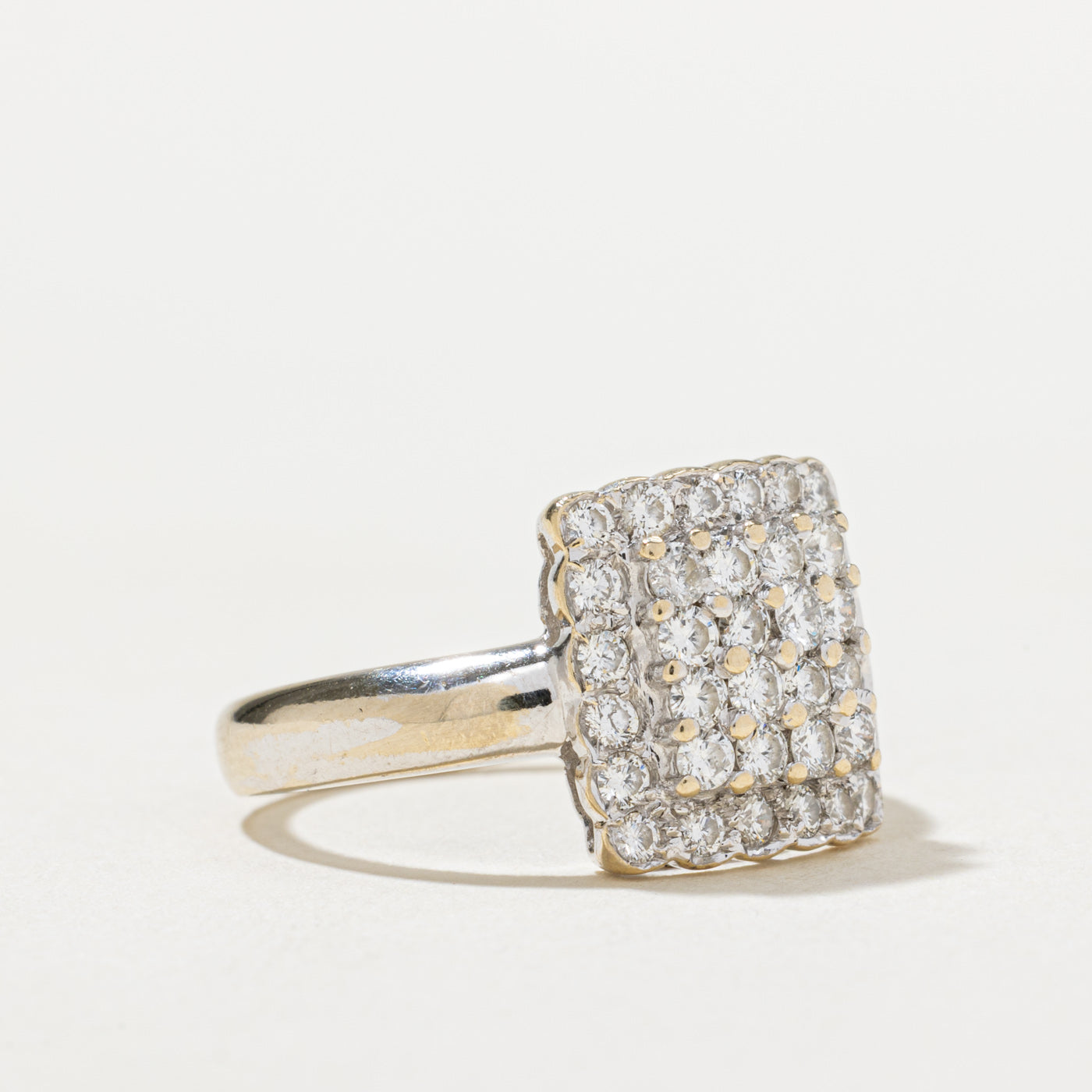 0.73ctw Diamond Square Cluster Ring - Size 6 | Elegant Wedding, Engagement & Anniversary Jewelry Gift for Women