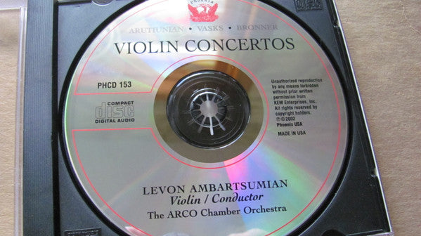 Alexander Arutiunian, Pēteris Vasks, Mikhail Bronner & Levon Ambartsumian Violin Concertos CD | Classical Music Collection | Perfect for Home Listening & Gift Giving