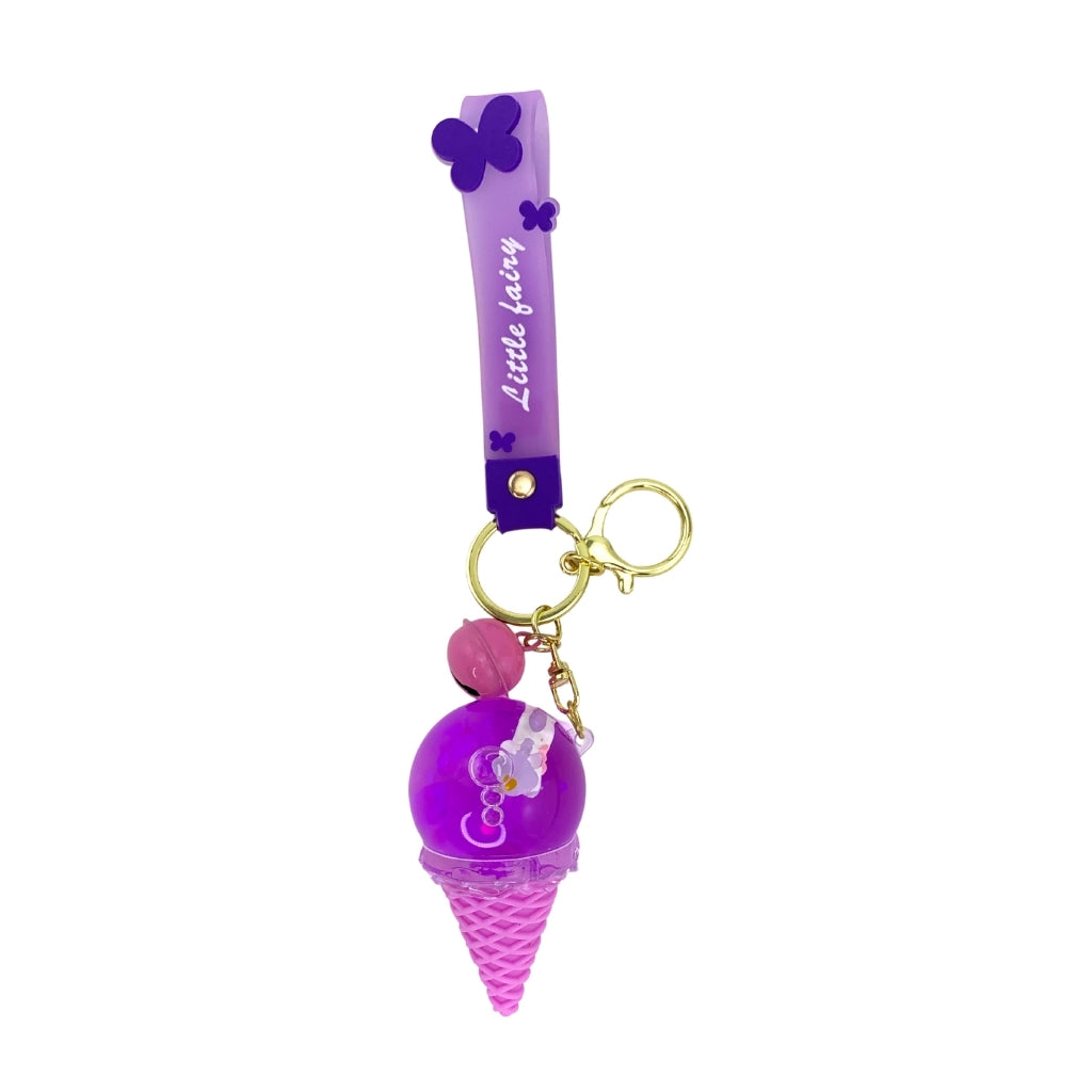 Unicorn Ice Cream Dome Keychain - Cute Lilac Purple Keyring for Girls, Women - Perfect for Backpacks, Purses, Gifts & Party Favors