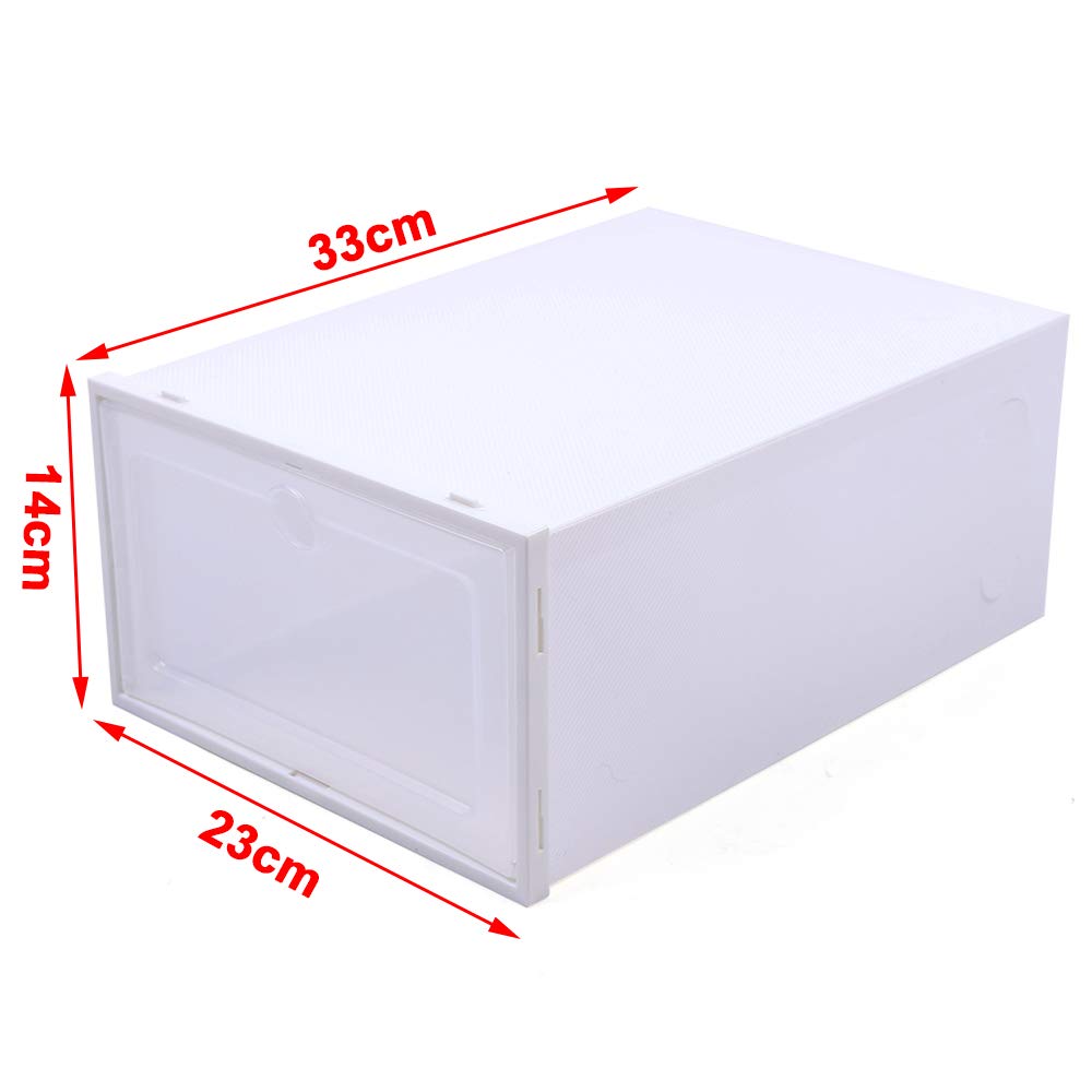 Eapmic 20/24Pcs Clear Plastic Foldable Shoe Storage Boxes - Stackable Shoe Organizer Bins for Closet, Bedroom & Home Organization (24 Pack) - Perfect for Sneakers, Heels & Boot Storage
