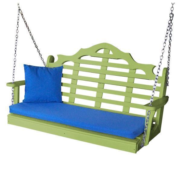 A & L Furniture Poly Marlboro Swing - Durable Outdoor Patio Swing with Weather-Resistant Cushions for Garden, Backyard, and Porch Relaxation