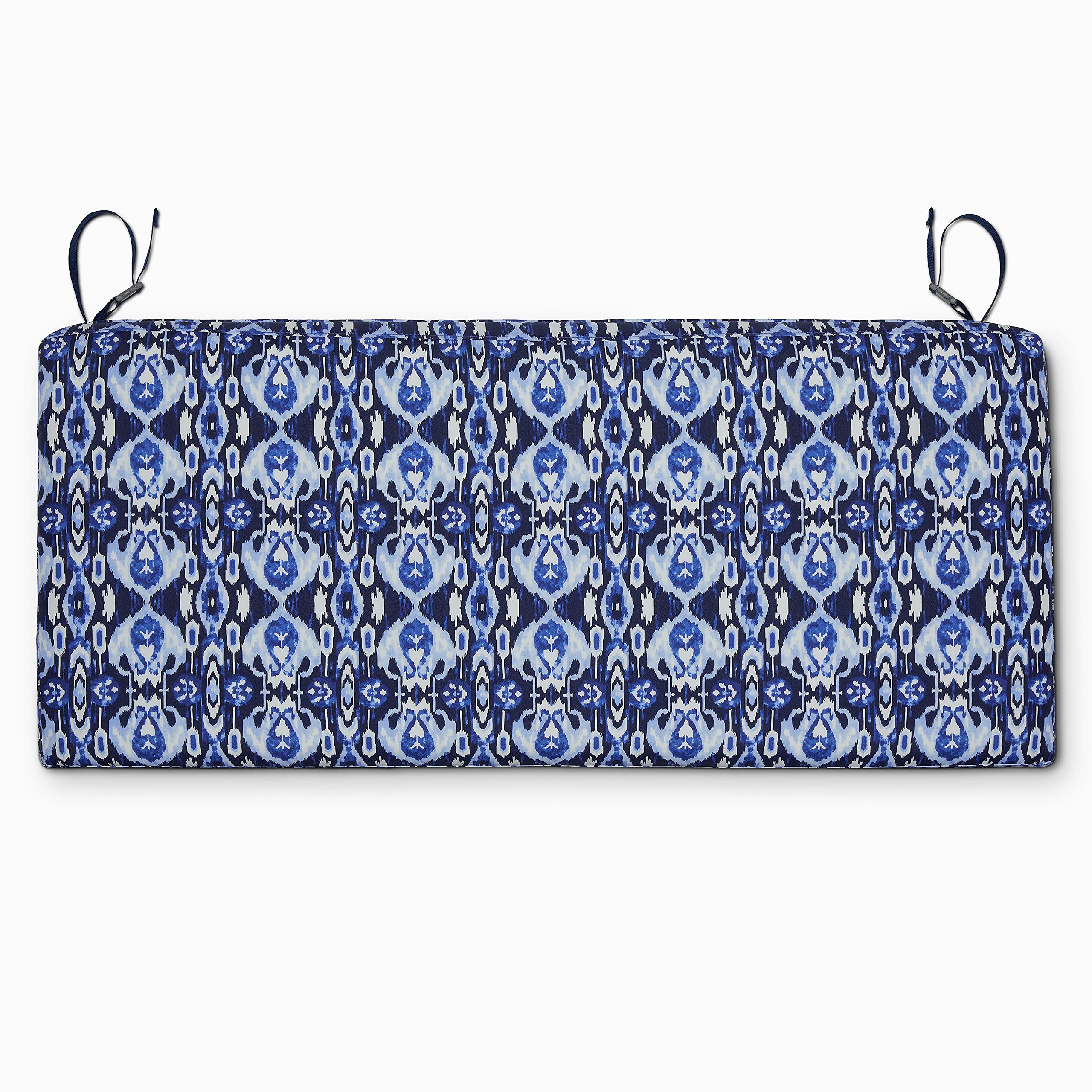 Vera Bradley Water-Resistant Patio Bench Cushion 54 x 18 x 3 Inch - Ikat Island Pattern Outdoor Furniture Cushion for Garden, Deck, Porch & Poolside Seating
