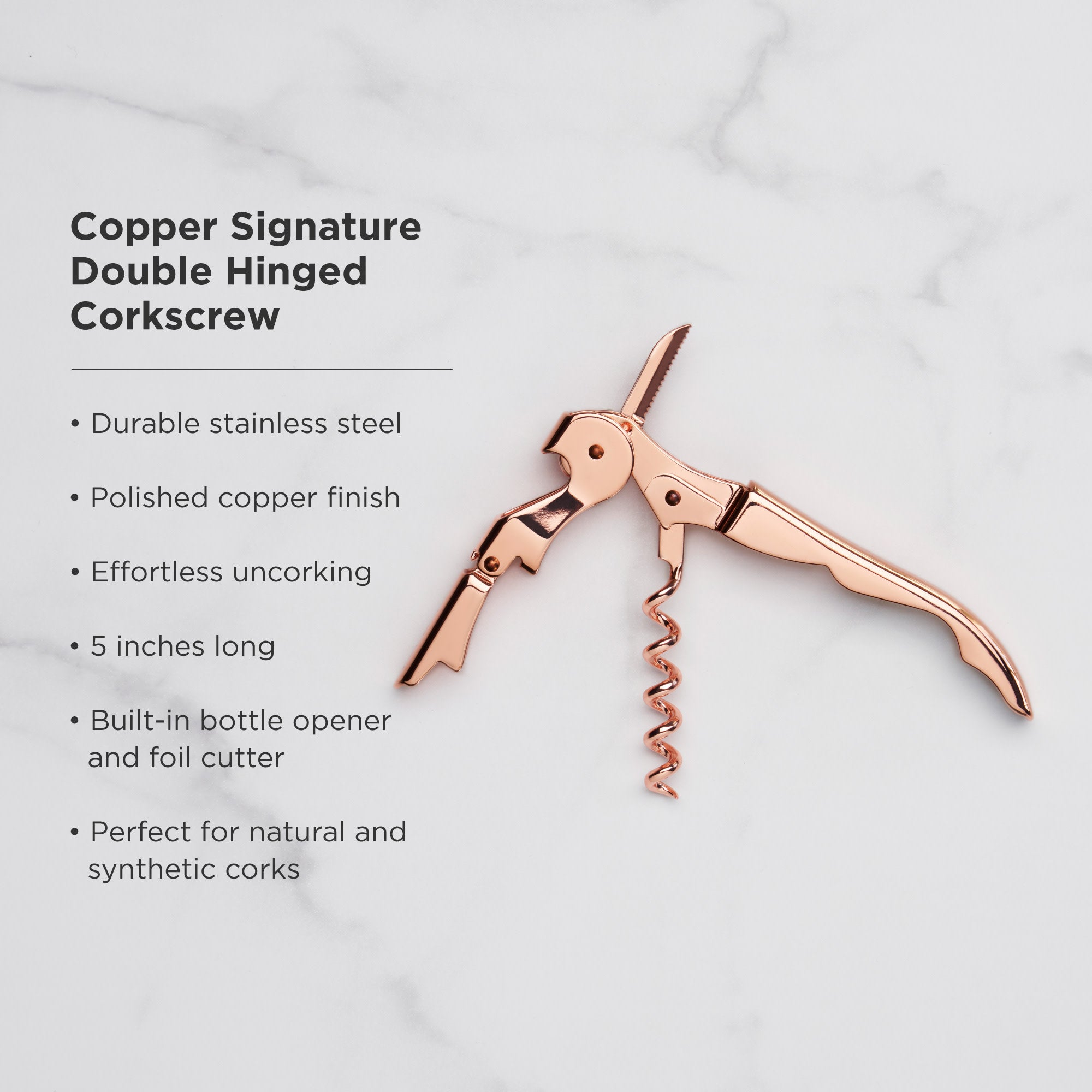 Premium Summit Signature Waiter's Corkscrew - Professional Wine Bottle Opener with Foil Cutter & Lever - Perfect for Restaurants, Bars, Wine Tastings & Home Entertaining