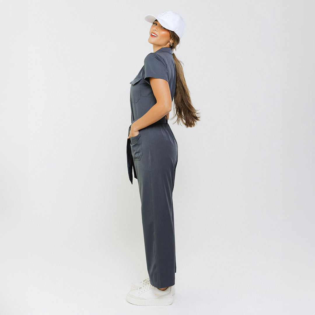 Stylish Women's Charcoal Jumpsuit - Trendy One Piece Romper for Casual Outings & Night Out | Perfect for Parties, Dates and Everyday Wear