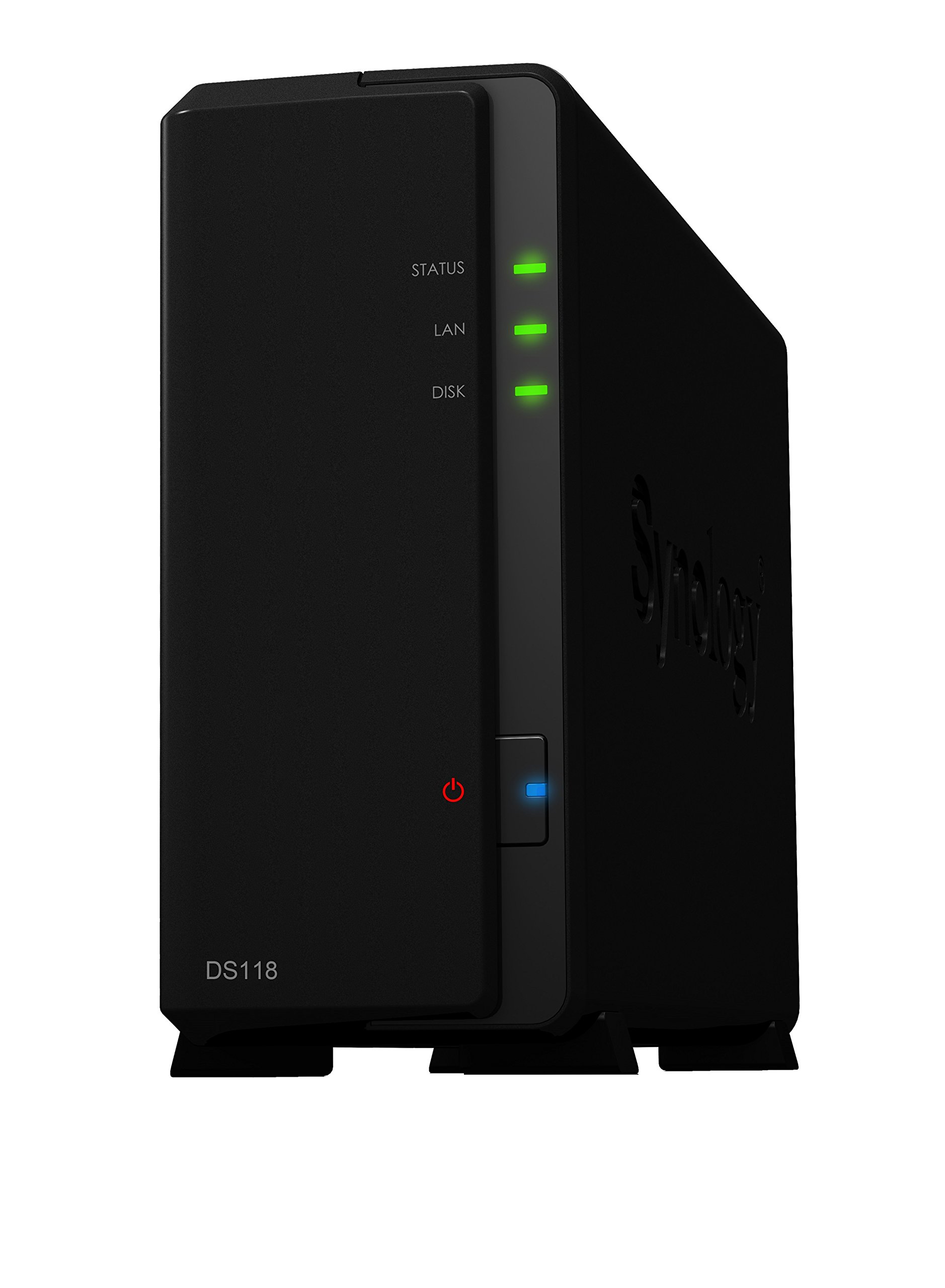 Synology DS118 1-Bay Desktop NAS Storage Enclosure - High-Performance Network Attached Storage for Home & Small Office Data Backup, Media Streaming & File Sharing