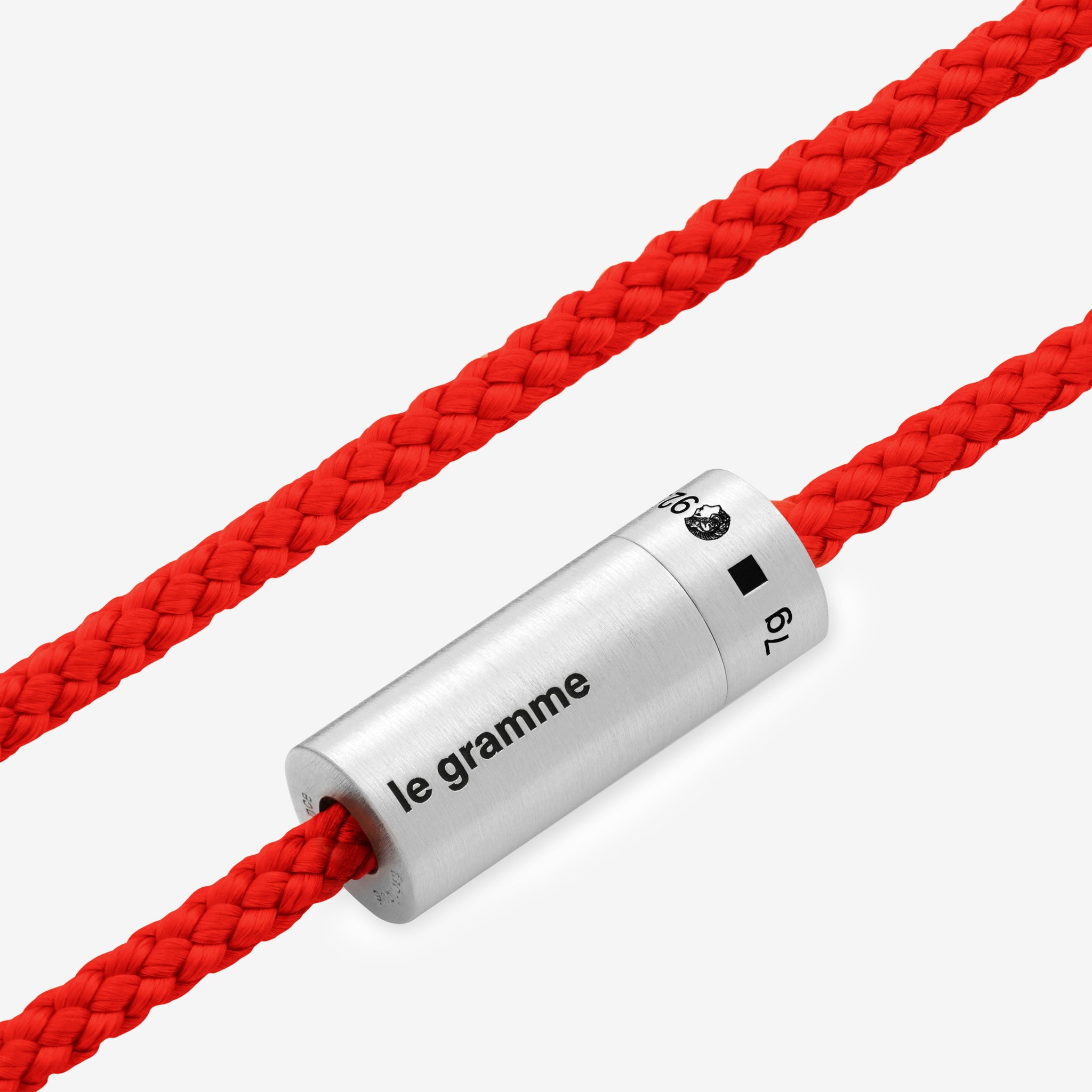 7g Brushed Sterling Silver & Red Polyester NATO Cable Bracelet for Men - Durable Military Style Wristband for Outdoor, Casual Wear & Gifts