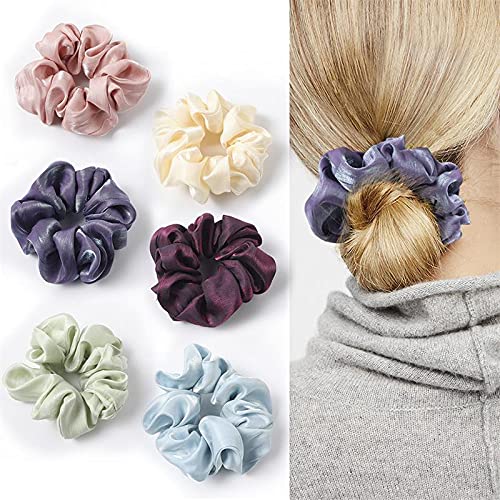 Trendy Club™ 24-Piece Multicolor Hair Scrunchies Set - Velvet, Chiffon & Satin Cotton Elastic Hair Bands for Women & Girls - Perfect for School, Work, Gym & Everyday Styling
