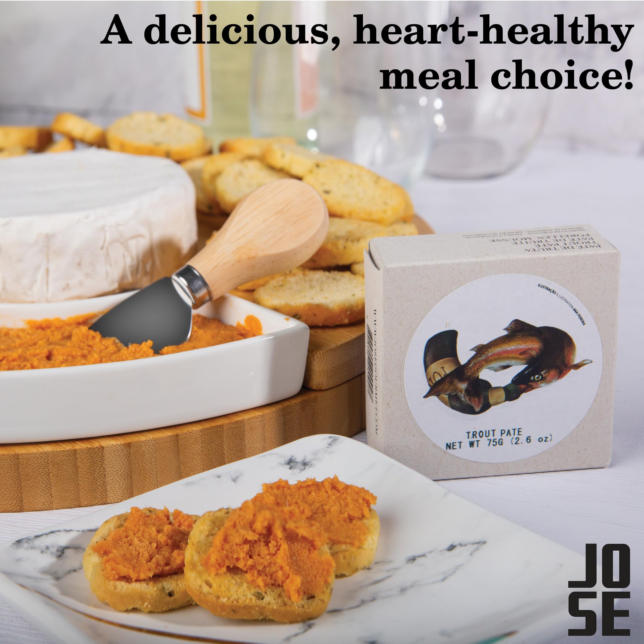 Premium Canned Trout Paté with Port Wine | Wild Caught Portuguese Trout | High Protein Sustainable Seafood | Rich in Omega 3 | Fair Trade Certified | 75g Can | Perfect for Charcuterie Boards, Gourmet Snacking & Healthy Meal Prep