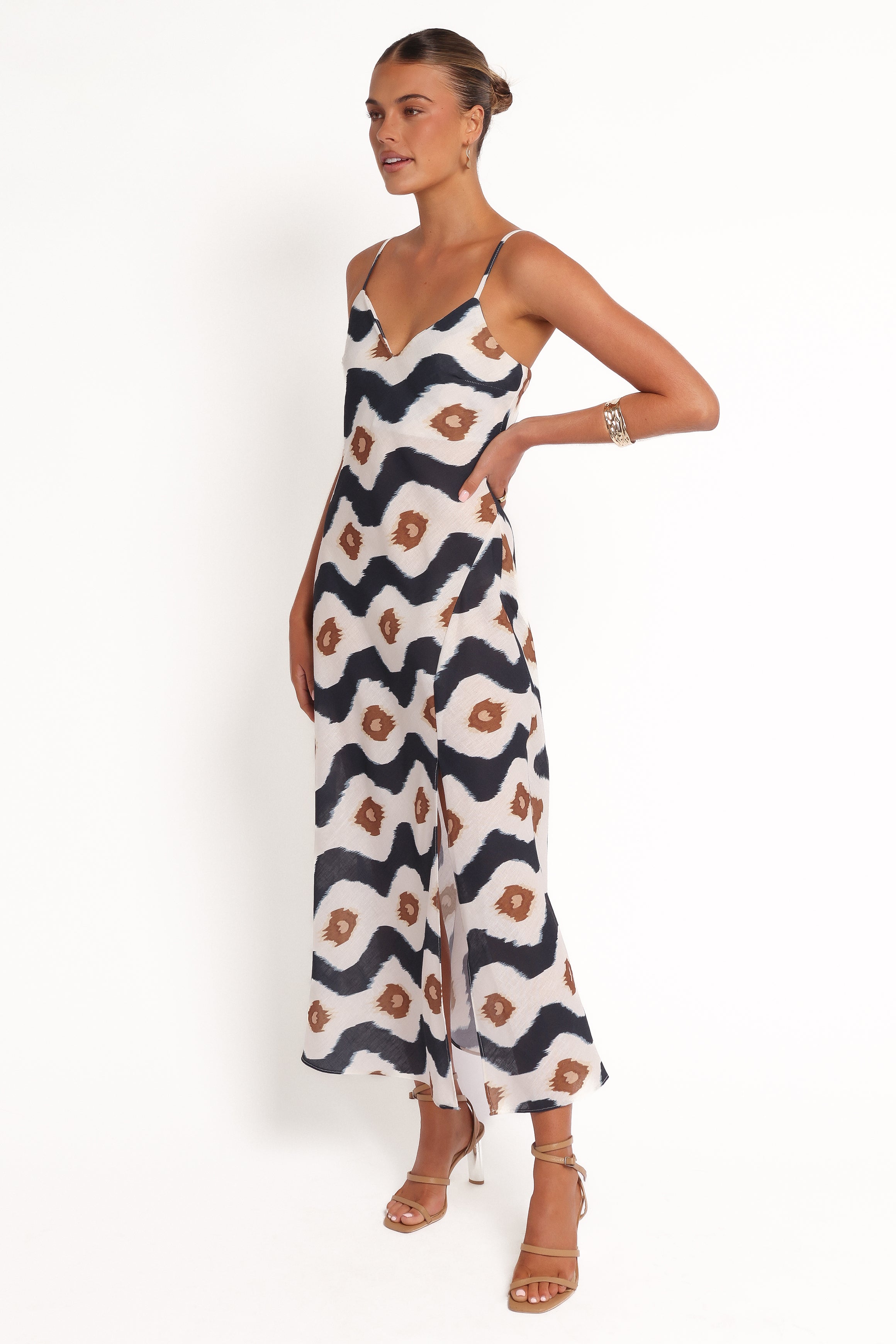 Abba Midi Dress - Floral Print Black Summer Dress for Women | Casual & Party Wear | Perfect for Beach, Date Night & Office Outfits