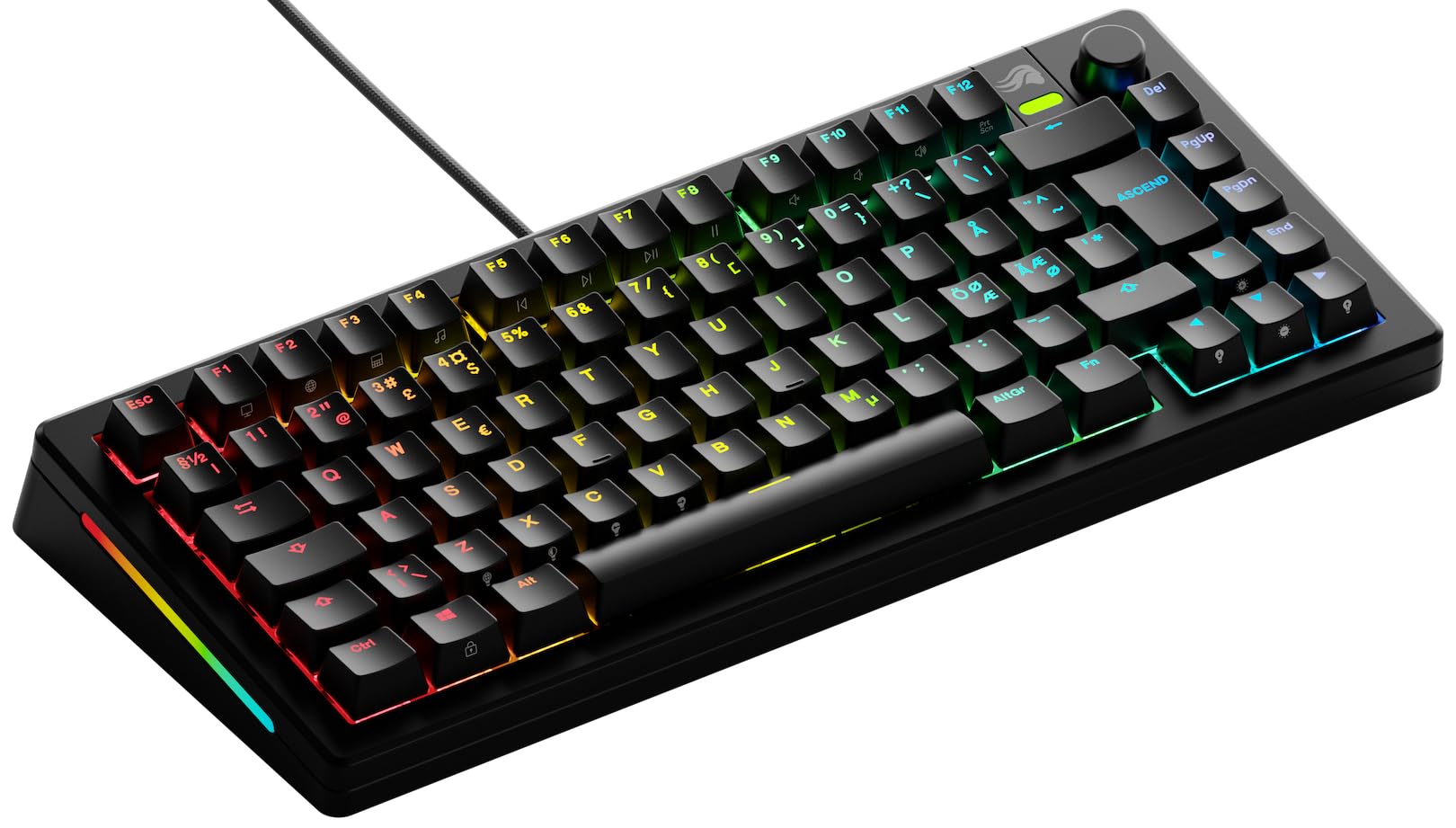Glorious GMMK 3 Customizable Mechanical Gaming Keyboard - 75% TKL Layout, Modular Gaskets, Doubleshot PBT Keycaps, Aluminum Switch Plate, Hot-Swappable 3/5 Pin Switches, Nordic QWERTY (Black) - Perfect for Esports, Streaming & Professional Gaming Setup
