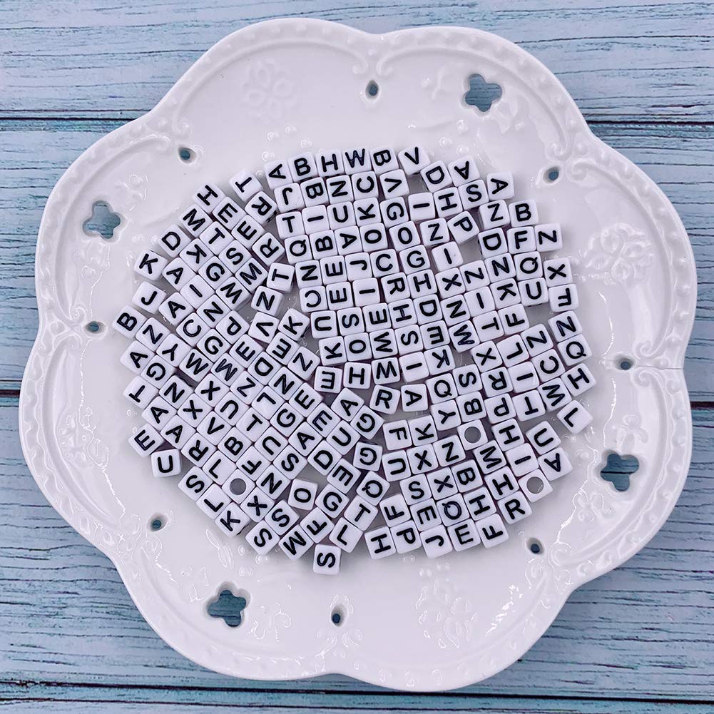 1000 Pcs Acrylic Letter Beads & Number Beads for Jewelry Making - Large Hole Alphabet Beads with Elastic String - DIY Bracelets, Necklaces, Keychains & Friendship Gifts