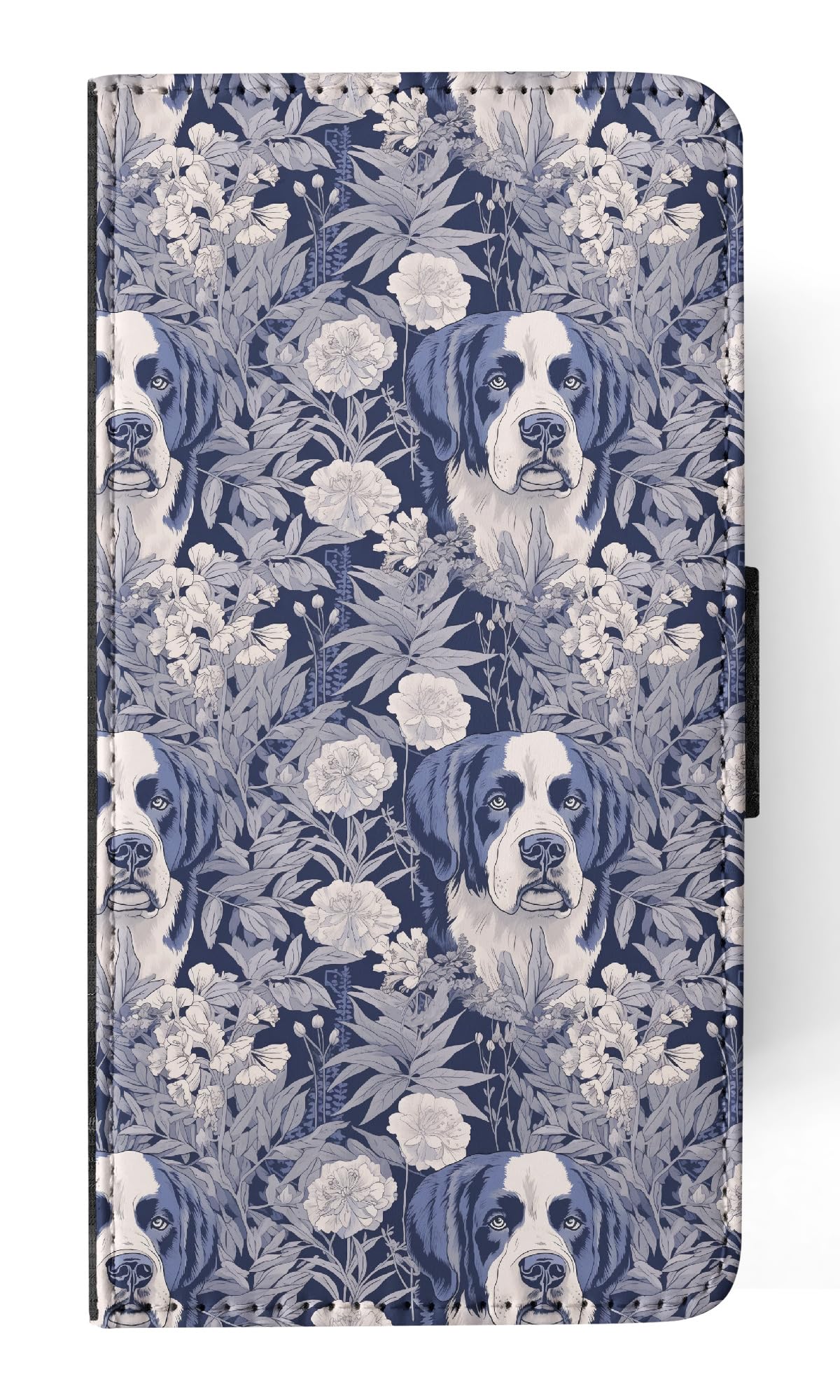Cute Saint Bernard Puppy Dog Pattern Faux Leather Flip Wallet Phone Case for Apple iPhone 13 Pro - Perfect for Pet Lovers & Everyday Use