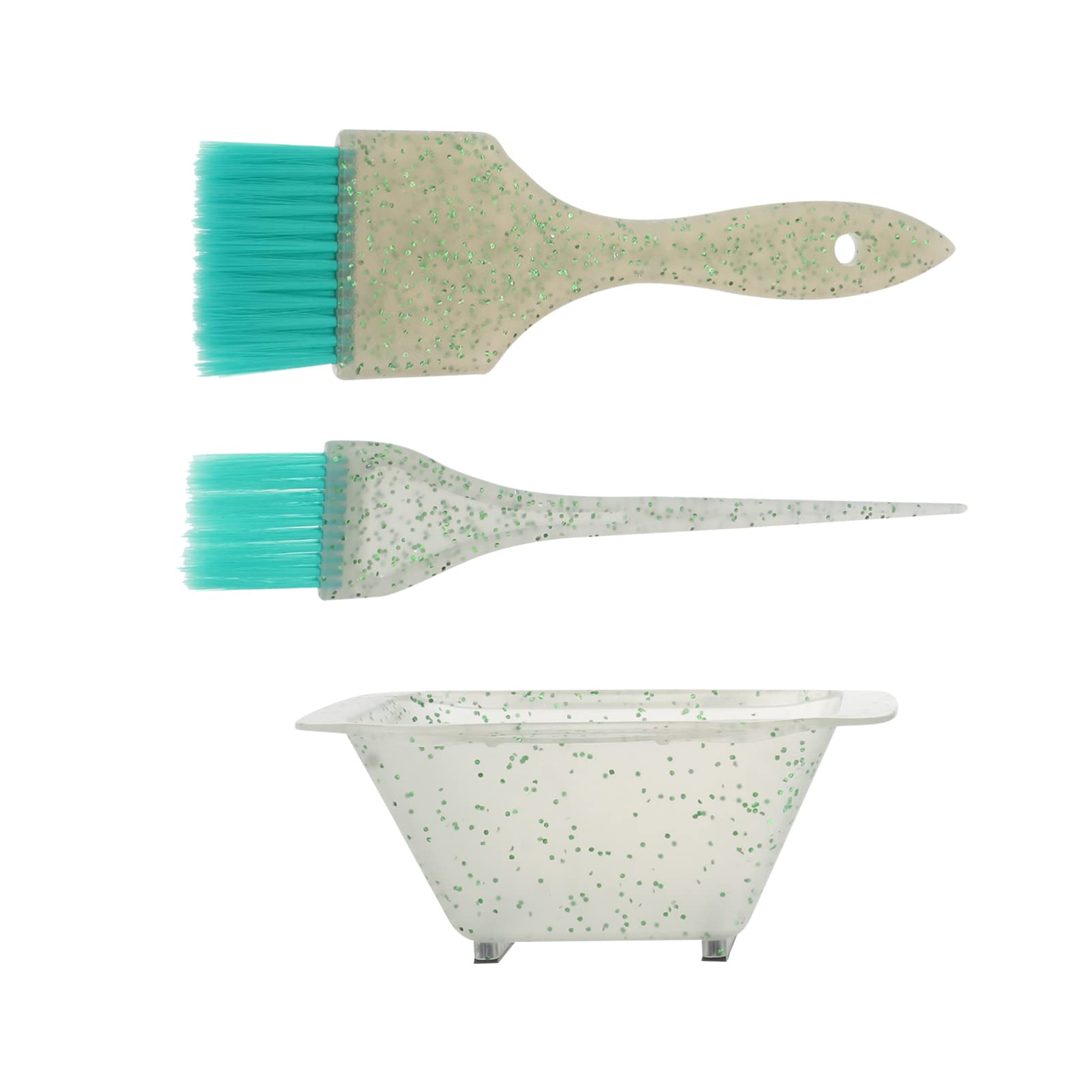 Lurrose Professional Hair Dye Brush Set with Mixing Bowl - DIY Hair Coloring Kit for Salon & Home Use - Includes Tinting Brushes for Bleaching & Coloring (Green) - Perfect for At-Home Hair Treatments & Salon Styling