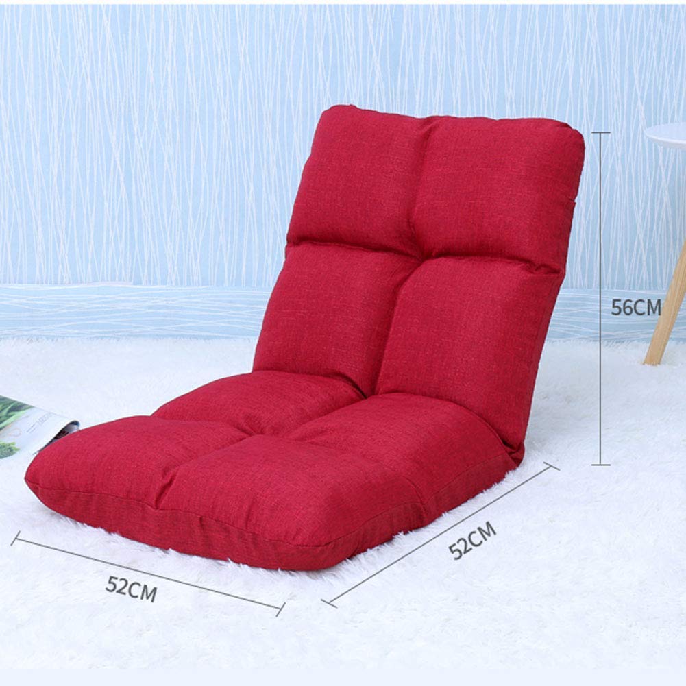 Foldable Floor Chair with Adjustable Backrest - Comfortable Lazy Sofa Bed for Home, Office, Reading & Gaming - Red Futon Mattress Seat - Perfect for Small Spaces, Meditation & Relaxation