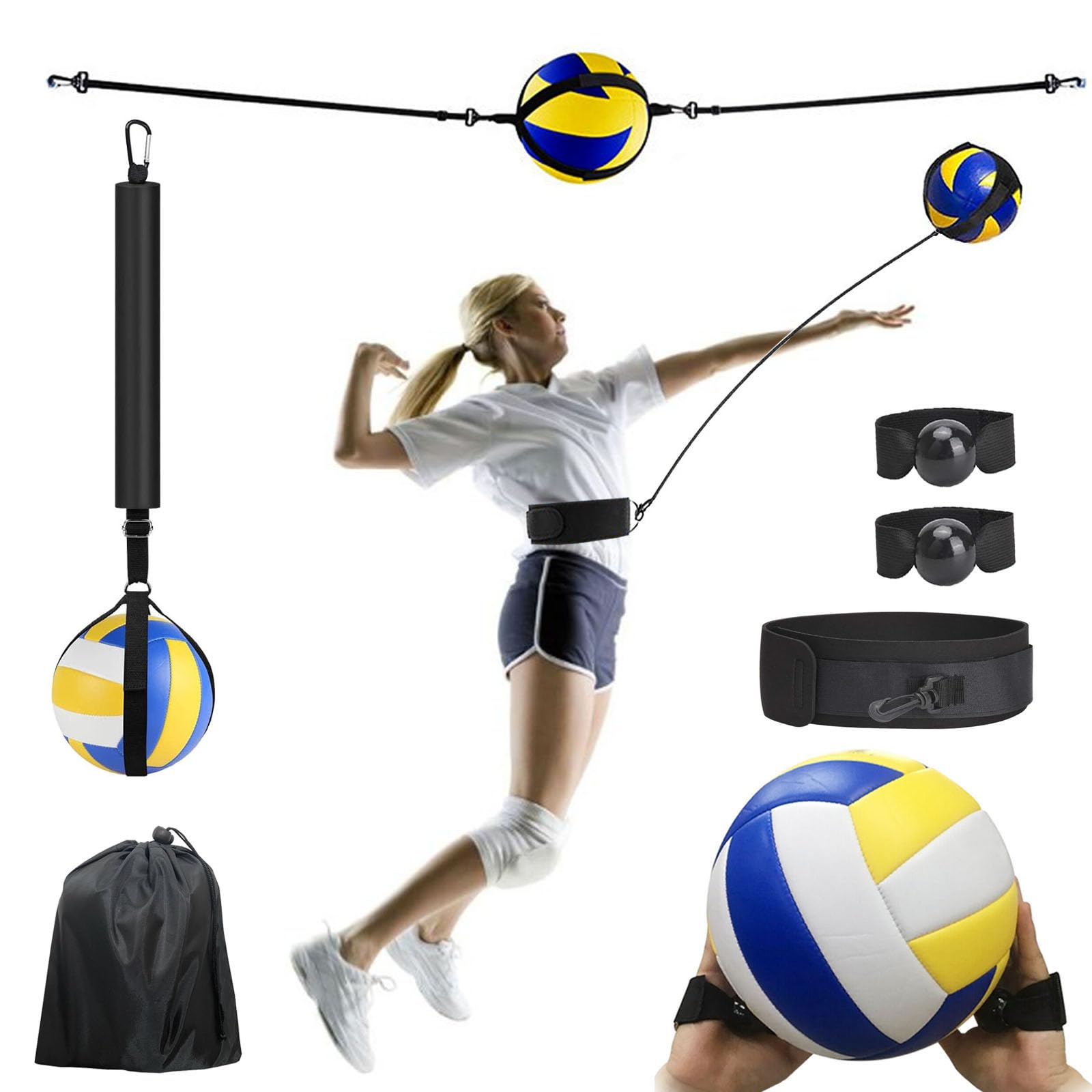 Aisny Adjustable Volleyball Training Equipment Set - Resistance Band, Belt & Solo Practice Kit for Volleyball Serving - Perfect for Home, Gym & Team Training