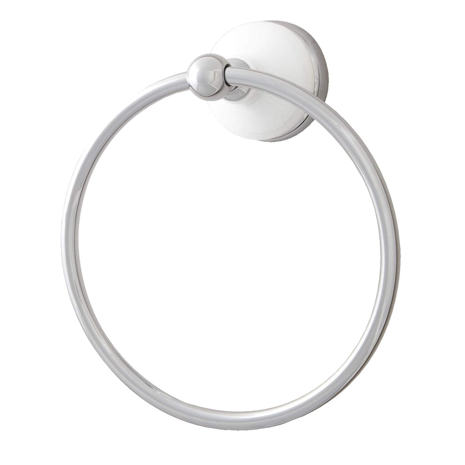 SH Naiture Chrome Wall Mount Brass Bathroom Towel Ring Holder - Elegant & Durable Lavatory Hardware for Bathrooms, Powder Rooms & Spa Retreats