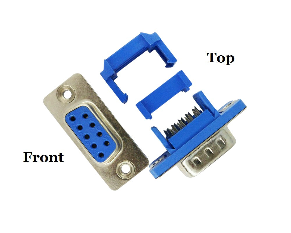 DB9 Female IDC Metal Shell Connector for Serial RS 232 | 9 Pin DE9 Connector | 6 Pack | Perfect for Computer Networking, Industrial Automation & DIY Electronics Projects