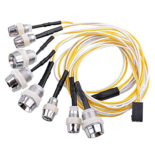 High-Quality 8-Light LED Kit for 1/10 & 1/8 Scale RC Cars - Replacement Parts for Drift & Flat RC Vehicles (Yellow) - Perfect for Night Racing & Off-Road Adventures