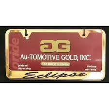 Eclipse Script Gold Plated Brass License Plate Frame - Premium Car Accessory for Luxury Vehicles & Classic Cars | Perfect for Gifts, Car Shows & Customization