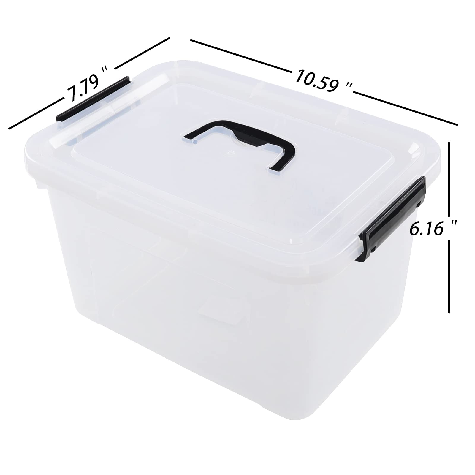 5 Liter Clear Plastic Storage Box with Lid - 4-Pack Airtight Stackable Containers for Kitchen Pantry Organization, Closet Storage & Office Supplies | BPA-Free Durable Bins