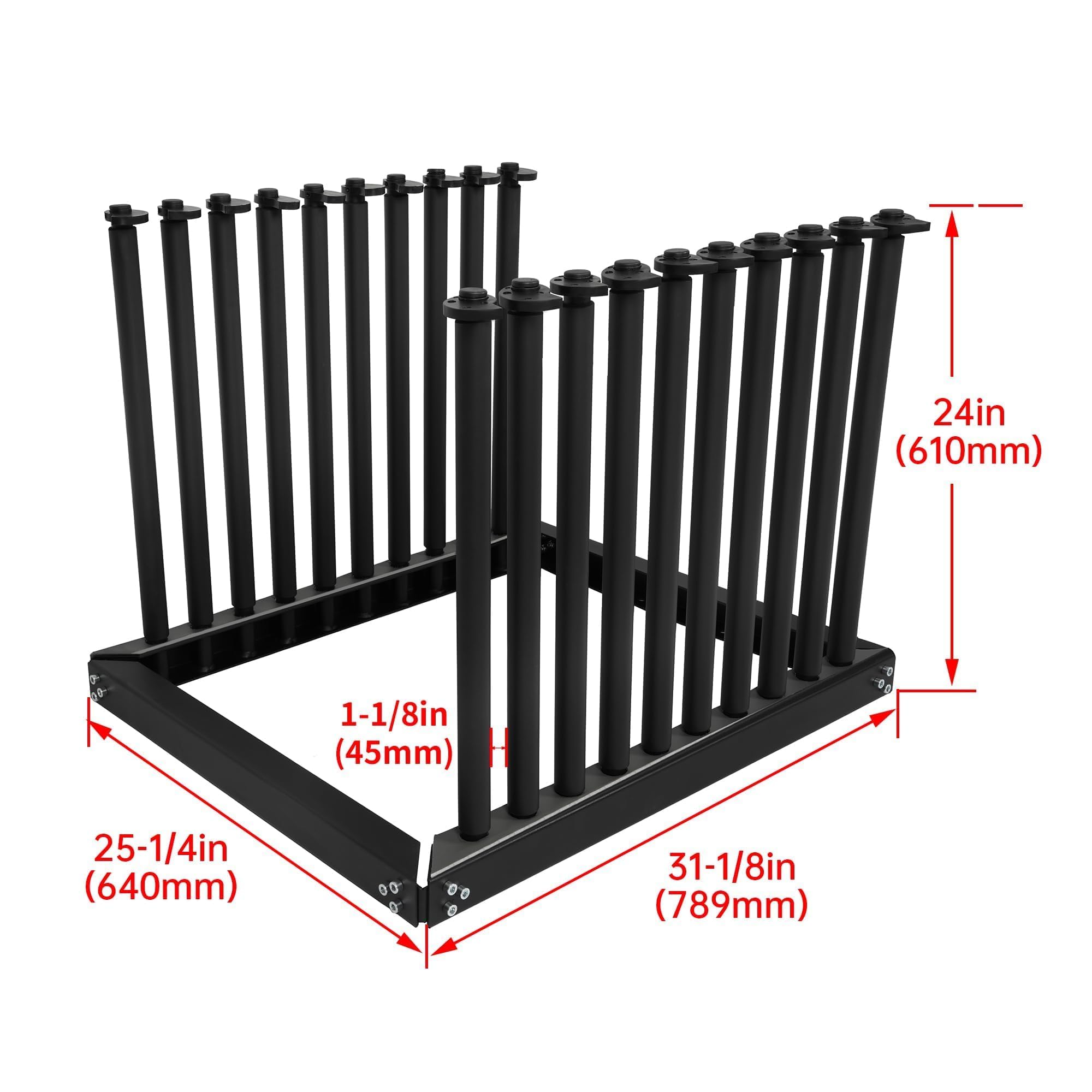 KUAFU Universal 9-Lite Windshield Rack for Trucks - 24-Inch Height with PVC Pad & Foam Padding - Heavy Duty Elastic Strap Rope - Secure Transportation Glass Rack for Windshields - Perfect for Auto Glass Transport & Professional Installers