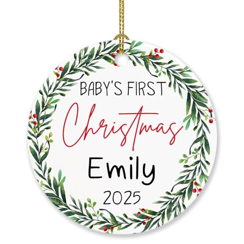 Wreath Baby's First Christmas Ornament