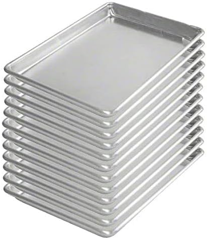 Tiger Chef 12-Pack Commercial Half Size Aluminum Sheet Pans (18x13 Inch) - NSF Approved 19 Gauge Baking Trays for Cakes, Cookies & Pastries - Perfect for Bakeries, Restaurants & Home Baking