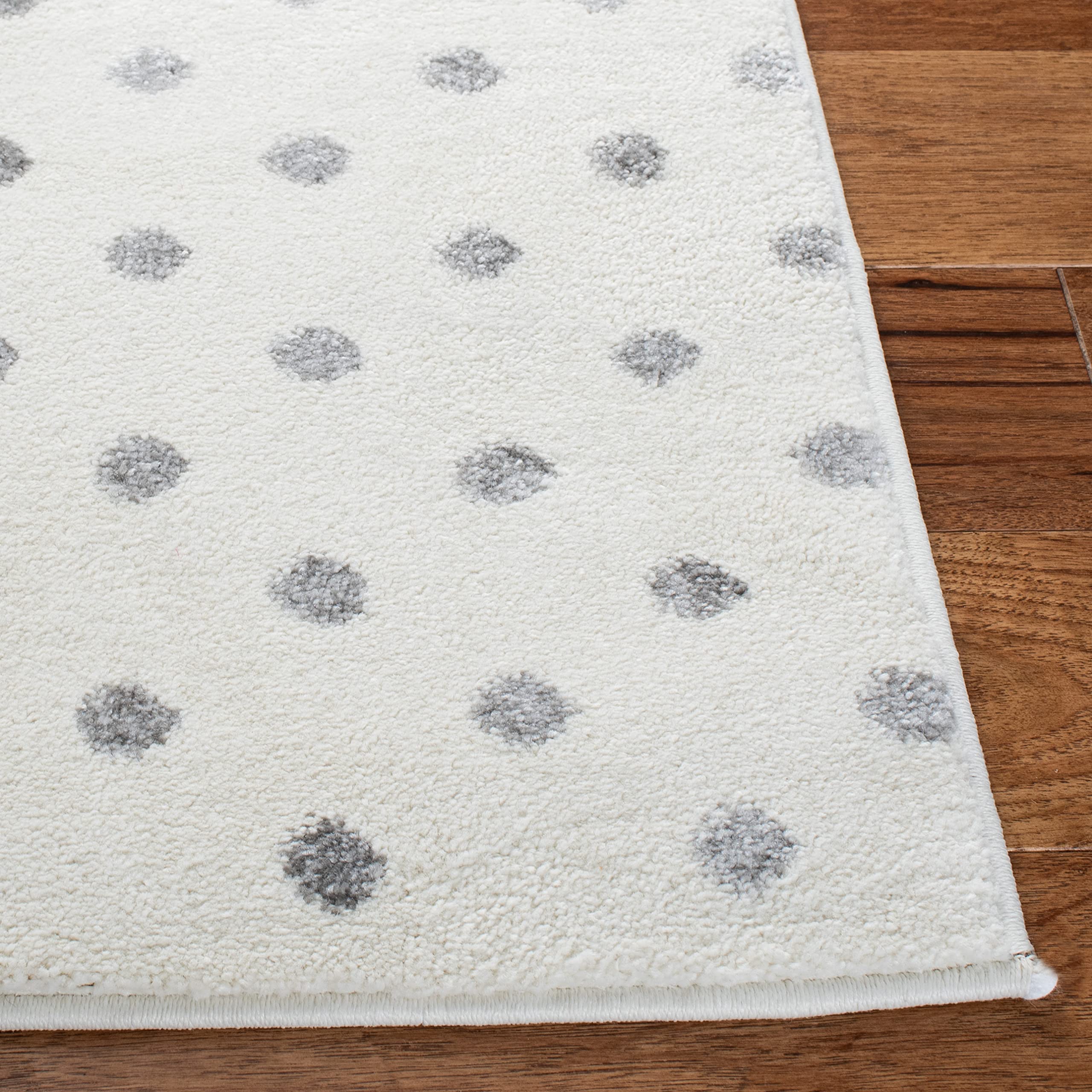 SAFAVIEH Carousel Kids Collection 8' x 10' Area Rug - Ivory Grey & Pink Non-Shedding Easy Care Rug for Playroom, Nursery, Bedroom | Durable High Traffic Rug for Boys & Girls | Perfect for Kids Room Decor, Play Areas & Toddler Safety