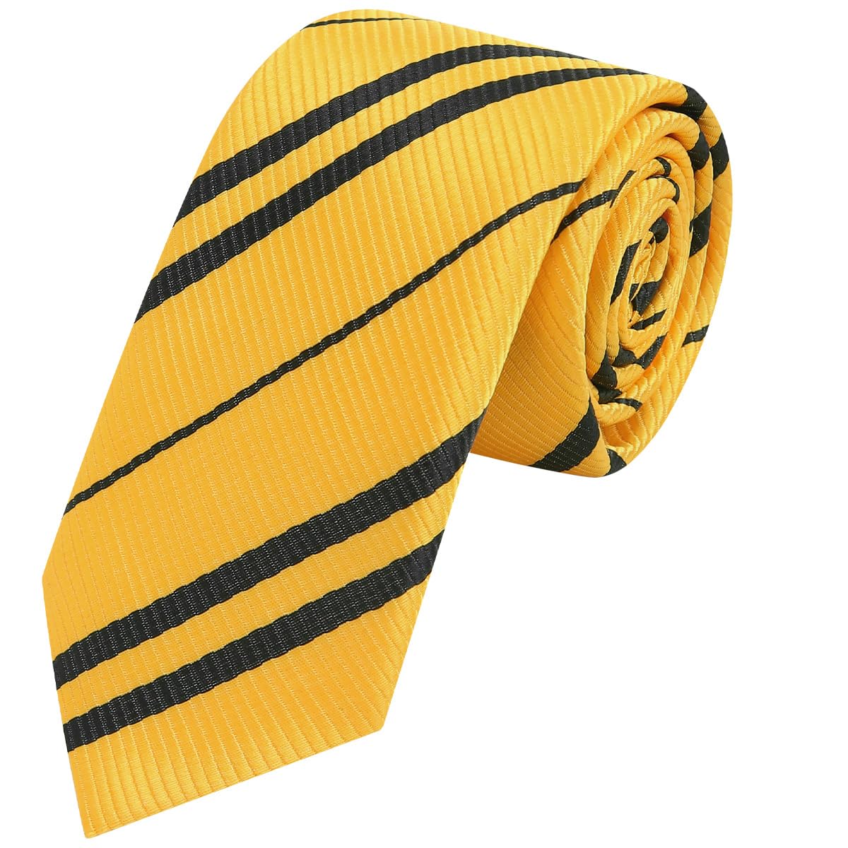 AUSKY 4 Pack Men's Neckties - Classic Striped Satin Tie for Themed Parties, Halloween Costumes & Cosplay - Unisex Adult Formal Wear for Office, Weddings & Special Events