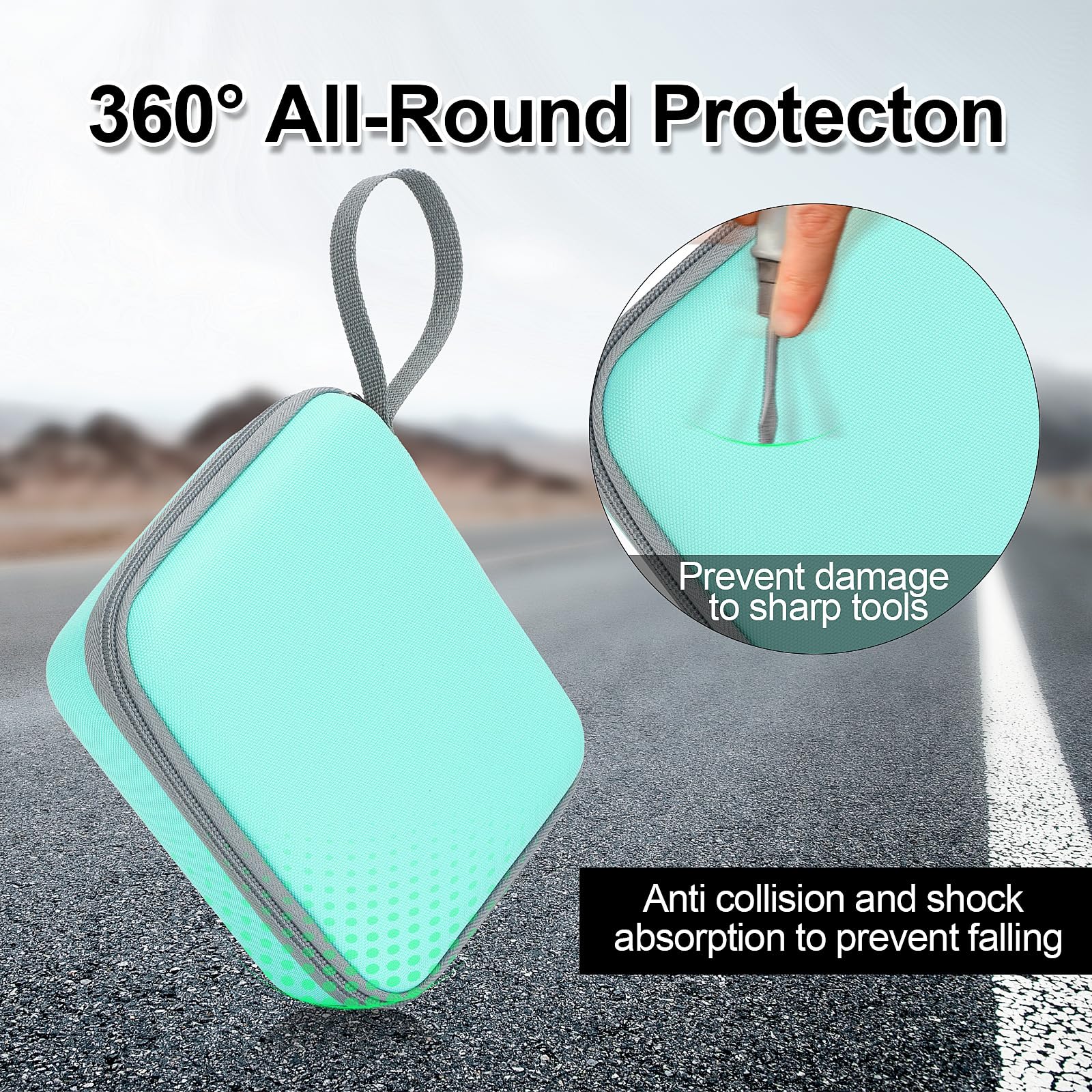 HBCX Mini Printer Hard Protective Case - Portable High-Capacity Travel Carrying Box for Thermal Inkless Sticker Photo Printer, Label Maker & Instant Print Camera (Green) - Perfect for Home, Office & Travel Use