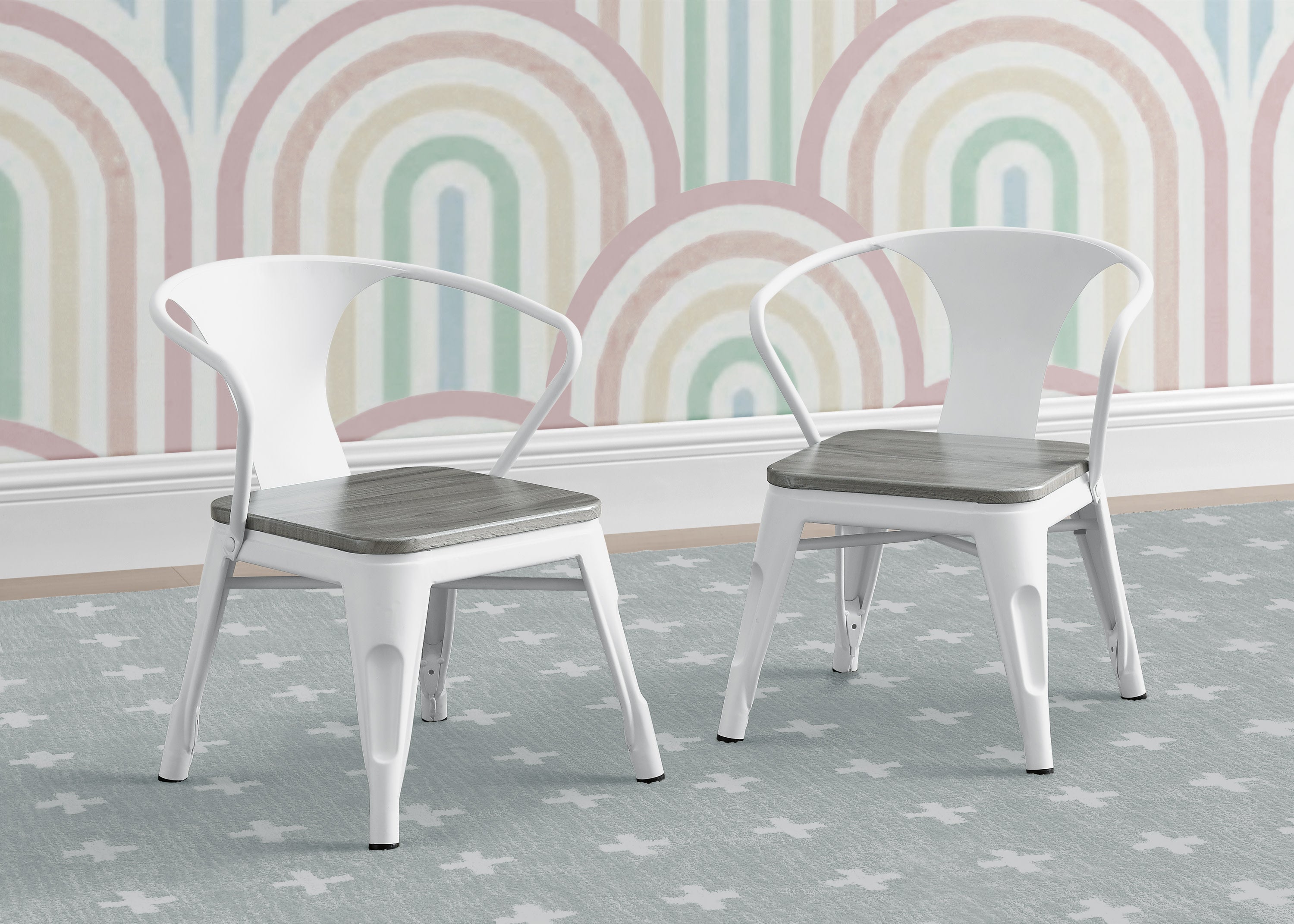 Modern Bistro 2-Piece Chair Set for Outdoor Patio, Cafe, Restaurant & Garden Dining - Lightweight & Durable Metal Bistro Chairs with Comfortable Seat Cushions