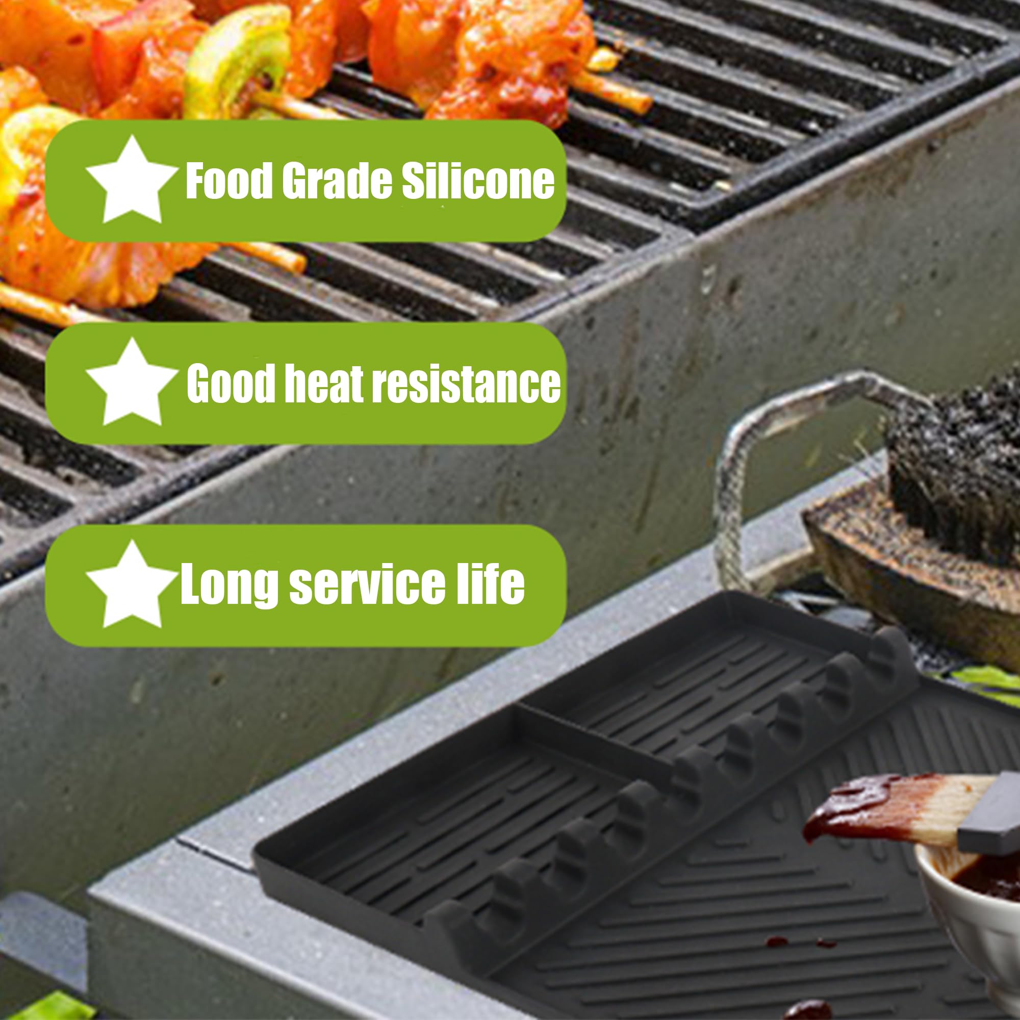 **Premium Silicone Griddle Tools Mat for Blackstone - Large Non-Slip Spatula Mat with Drip Pad | Food Grade BBQ Grill & Baking Mats | Perfect for Outdoor Cooking, Camping & Backyard Grilling**
