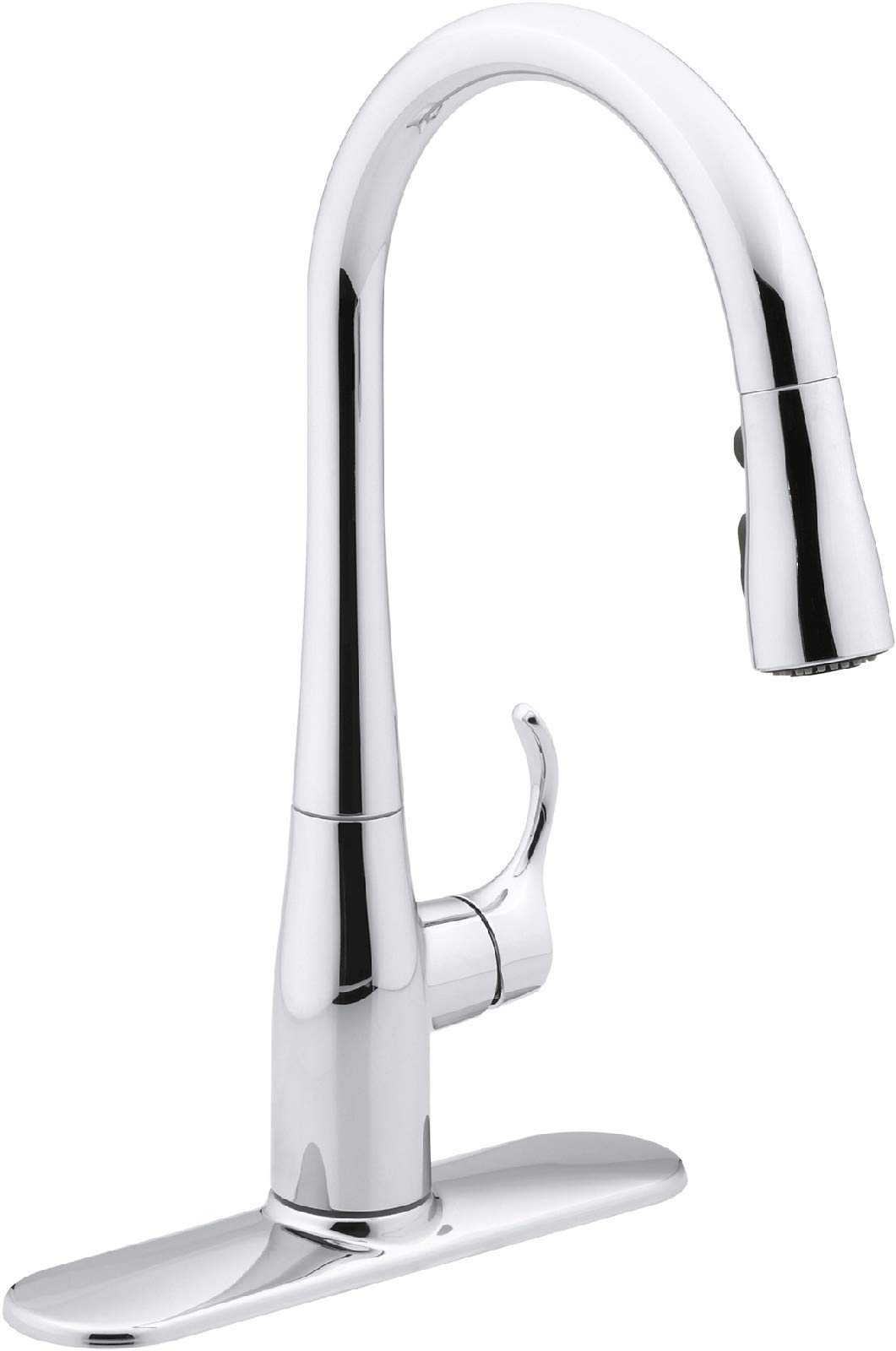 KOHLER 597-CP Simplice Pull Down Kitchen Faucet with 3-Spray Function - Polished Chrome Finish for Modern Sinks | Perfect for Cooking, Washing Dishes & Filling Pots