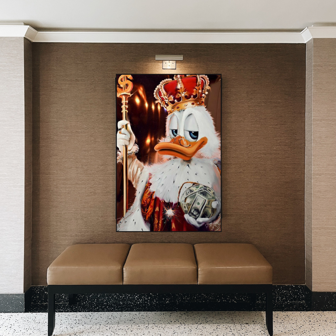 Scrooge McDuck Royale King Millionaire Canvas Wall Art - Disney DuckTales Inspired Decor for Living Room, Office & Kids Bedroom