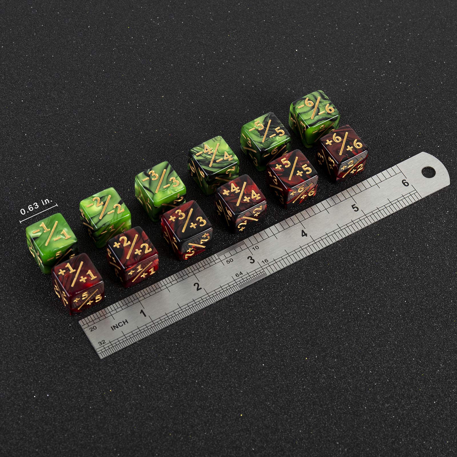 48-Piece MTG Dice Counter Set for Magic The Gathering - +1/+1 Counters, Loyalty & Life Tokens - Premium Ruby & Emerald Gaming Accessories - Perfect for Card Games, Tournaments & Collectors
