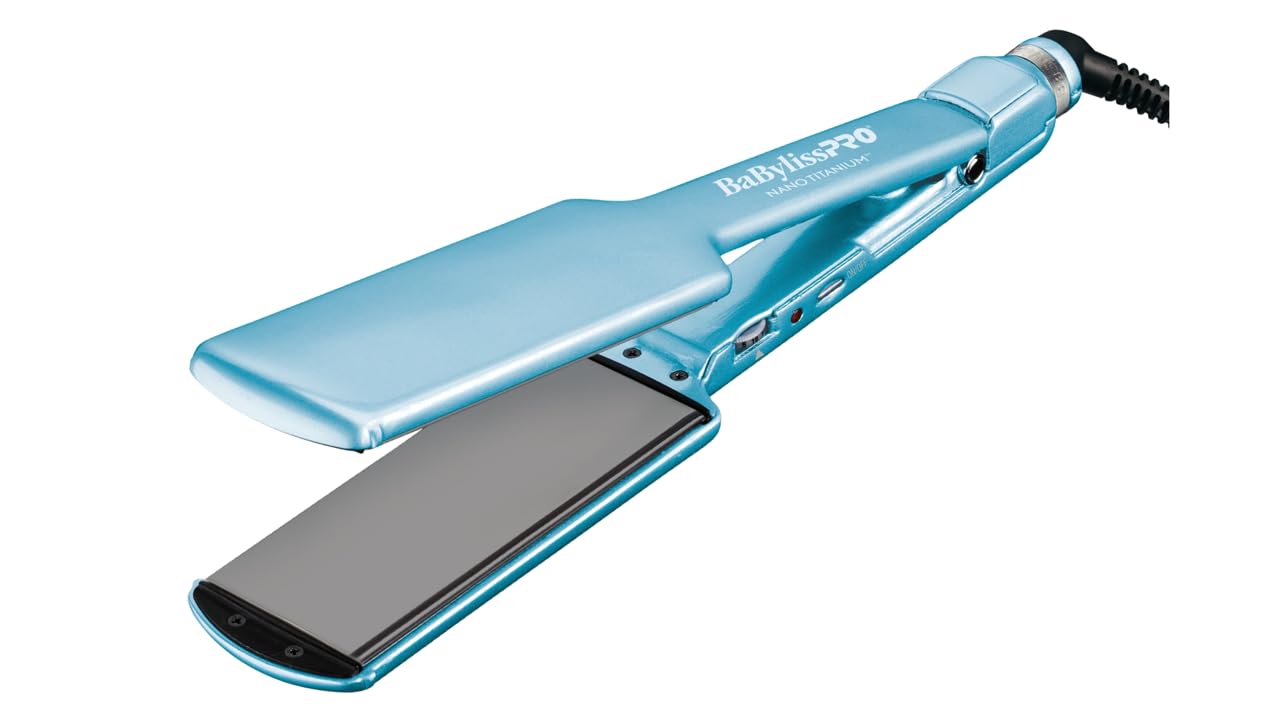 BaBylissPRO Nano Titanium & Ceramic Ultra-Slim Hair Straightener - Dual Voltage Flat Iron with Floating Plates for Salon-Quality Styling at Home or Travel