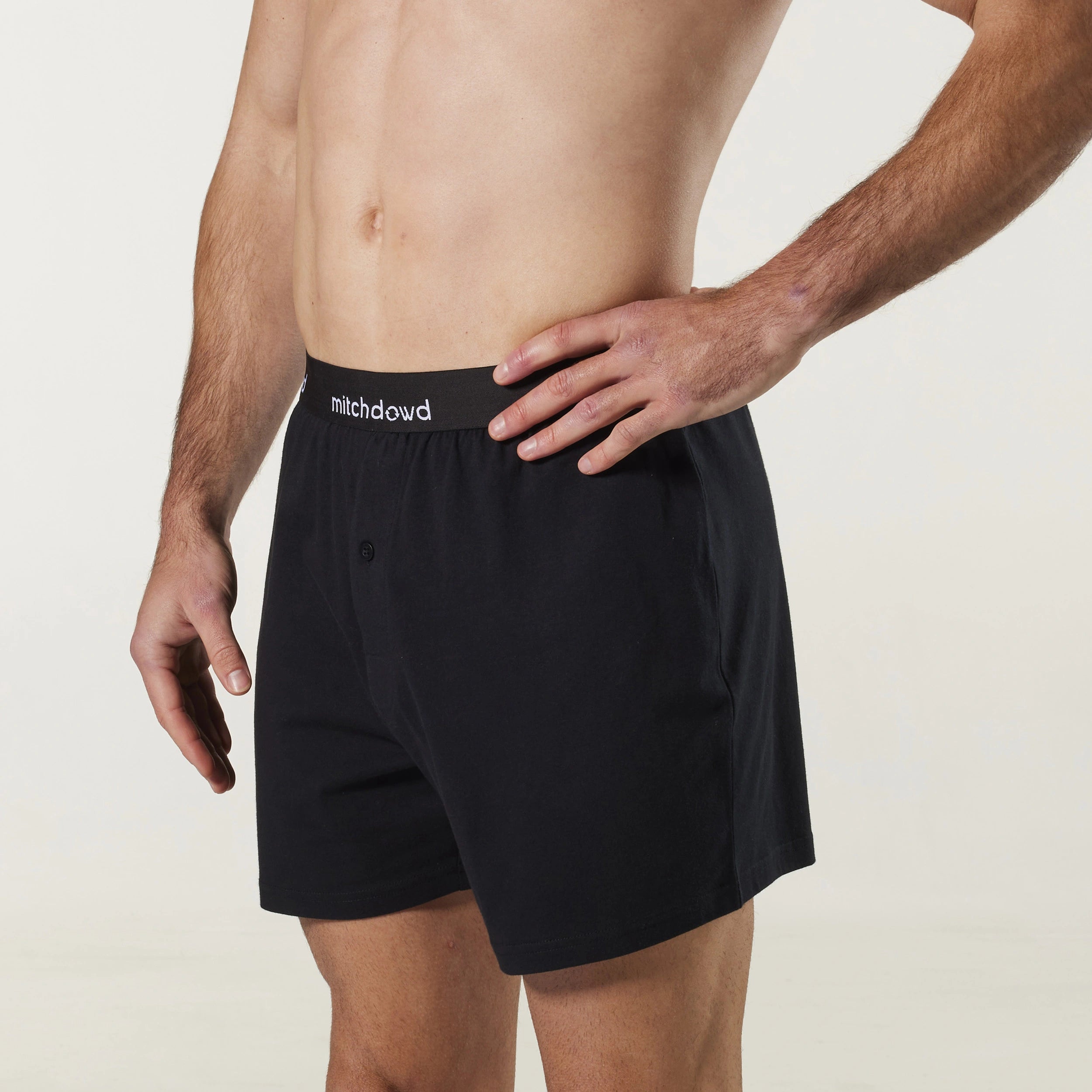 Men's Loose Fit Knit Boxer Shorts 3-Pack - Soft Breathable Cotton Underwear for Sleeping, Lounge & Everyday Comfort - Black