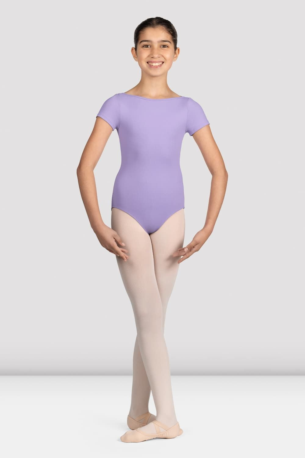 Mirella Glow Girl Cap Sleeve Leotard for Girls - Dance Leotards for Ballet, Gymnastics & Performance - Sparkly Costume for Recitals & Competitions