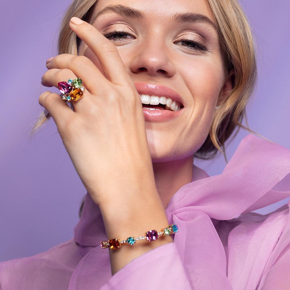 Angelina Ring - Rainbow Color Stackable Ring Set for Women, Trendy Jewelry Gift for Her | Perfect for Parties, Weddings & Everyday Wear