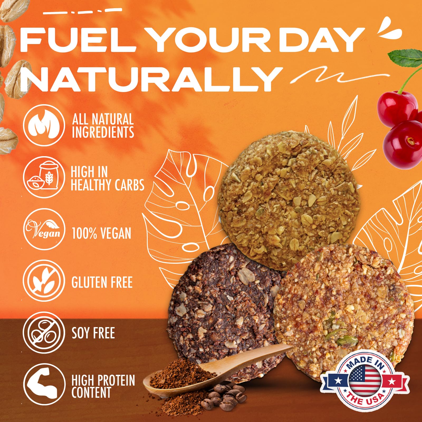 SOW STRONG FOOD Variety Oat Bar (3-Pack) | High Energy & High Carb Healthy Snacks | Vegan Oatmeal Bars for Adults | Natural Energy Boost & Focus | Perfect for Hiking, Workouts & On-the-Go Snacking