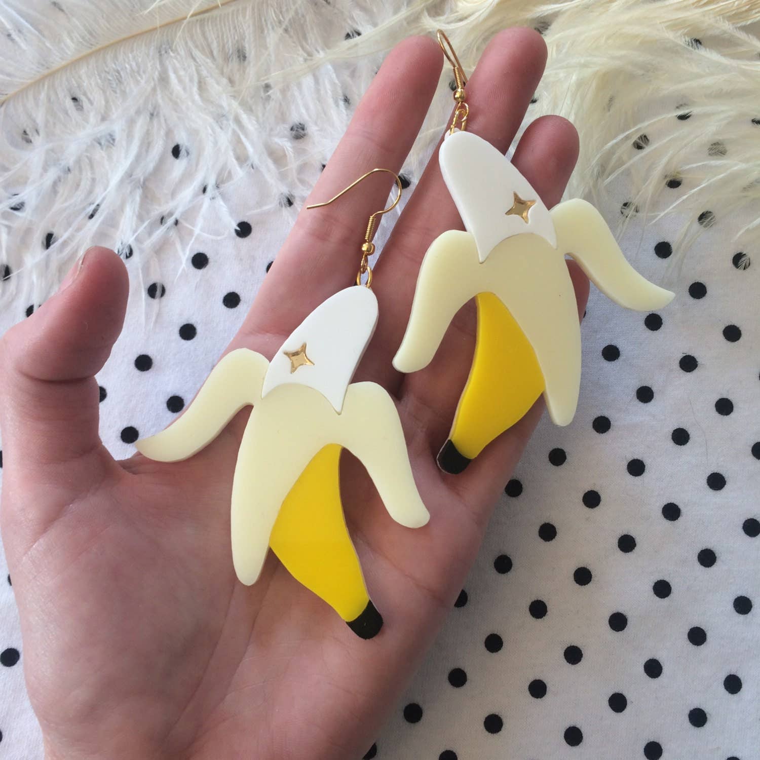 Stylish Banana Acrylic Statement Earrings for Women - Trendy Fruit-Shaped Dangle Earrings for Party, Vacation & Summer Outfits