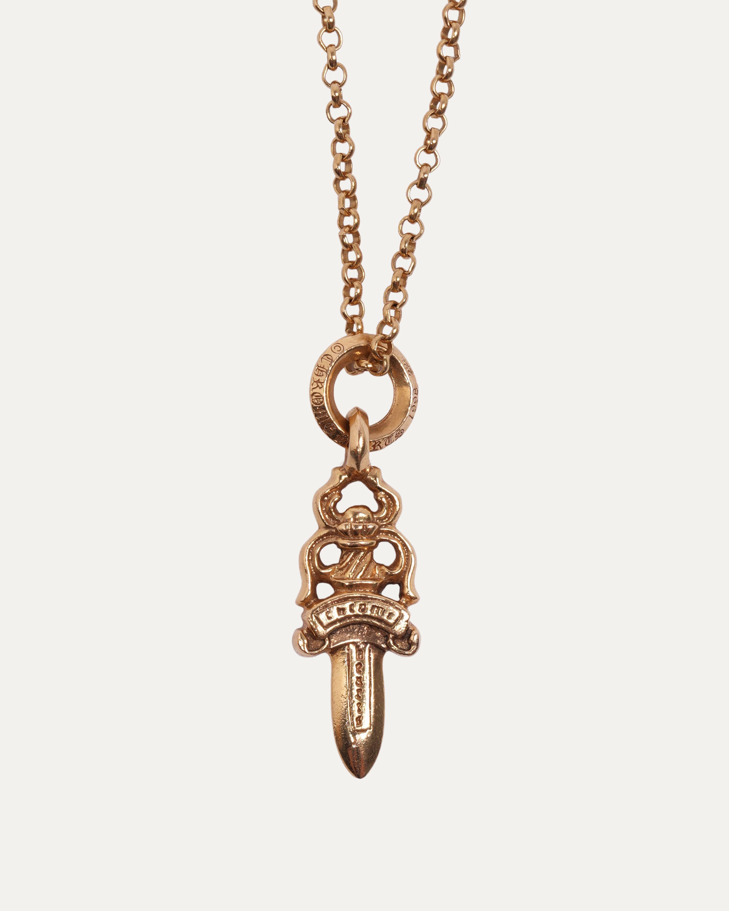 22k Gold Pave Diamond Dagger Necklace - Elegant Jewelry for Women | Perfect for Parties, Weddings & Special Occasions