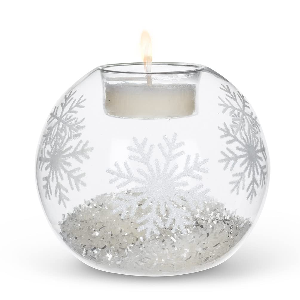 Snowflake & Snow Ball Votive Candles - Elegant Holiday Decor for Christmas, Winter Weddings & Cozy Home Ambiance