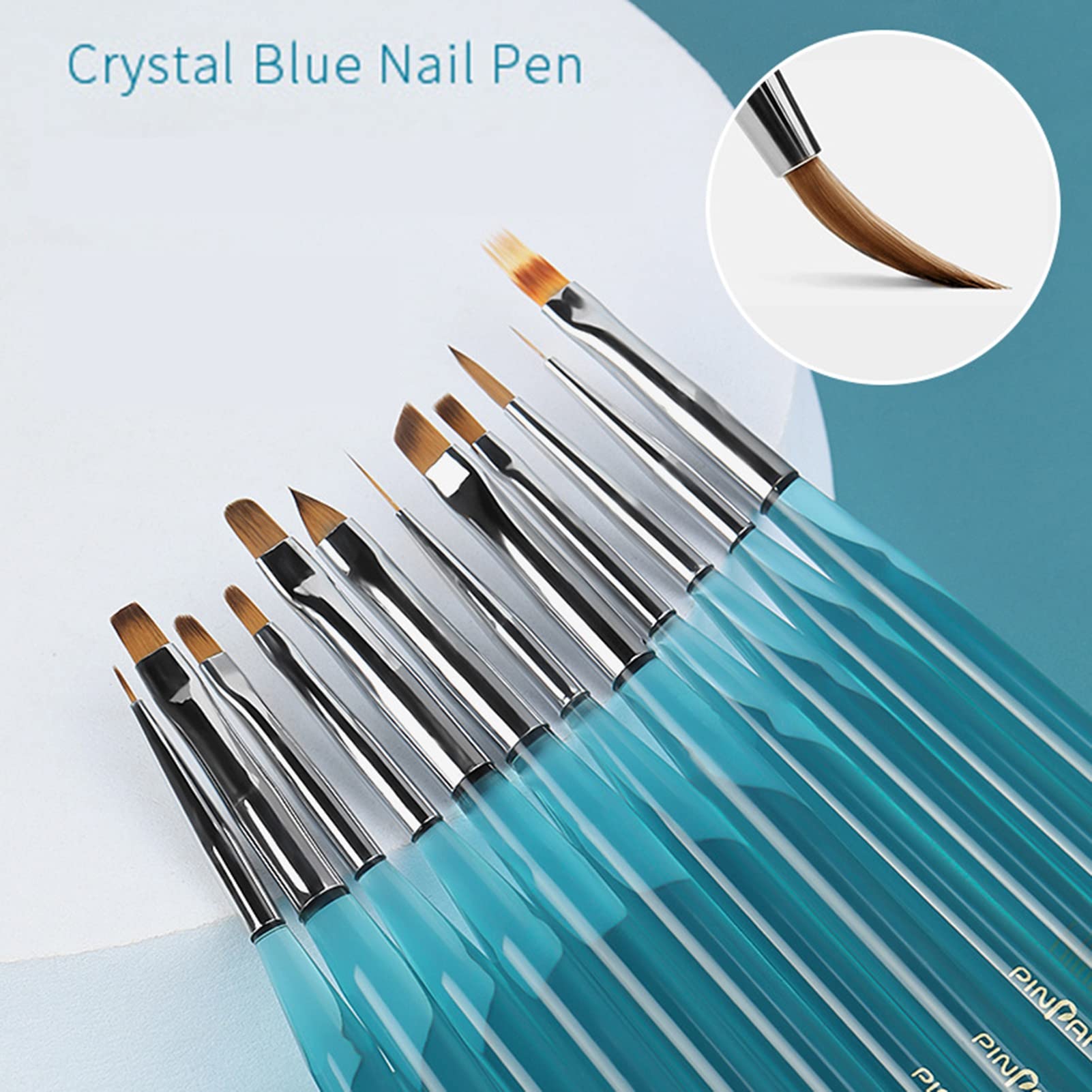 Professional Nail Art Brushes Set for DIY Nail Design - Dotting, Blooming, Painting & Gel Polish Application - Perfect for Salon, Home Manicure & Nail Art Enthusiasts