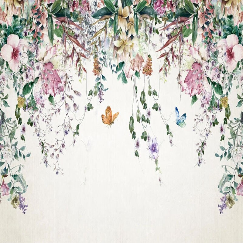 Vine Flowers Romantic Wallpaper - Self-Adhesive Peel and Stick Wallpaper for Home Decor, Bedroom, Living Room, Bathroom | Easy to Install & Removable